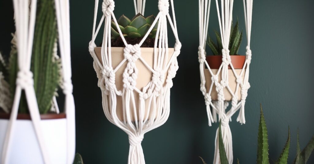pot de fleur macramé